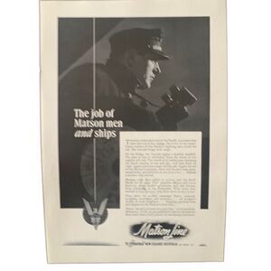 Vintage 1942 Matson Line Job of Men and Ships Ad Advertisement